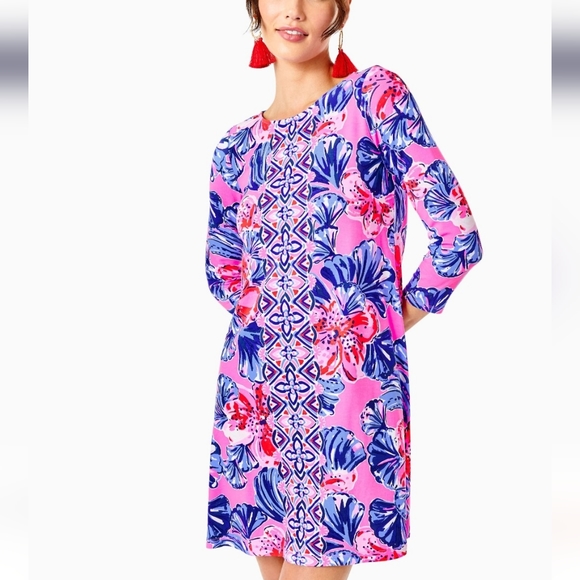 Lilly Pulitzer Dress Ophelia Swing Plumeria Pink NEW Summer XS 0 2 Engineered - Picture 1 of 7